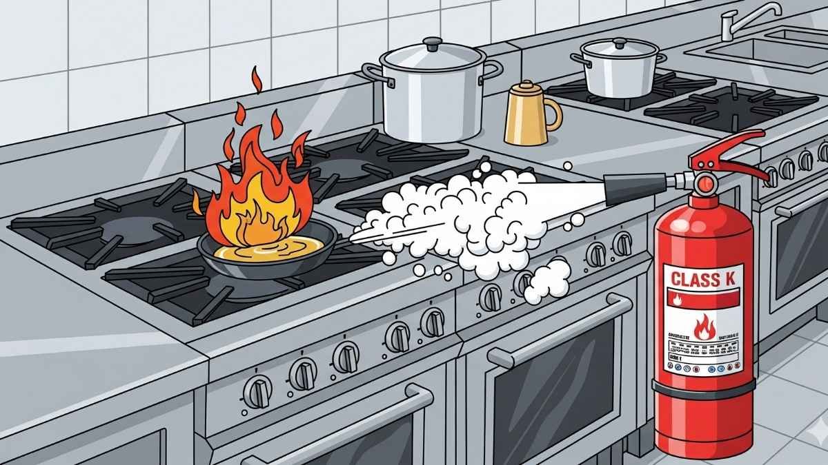 Class K Fire Extinguisher used for kitchen fire