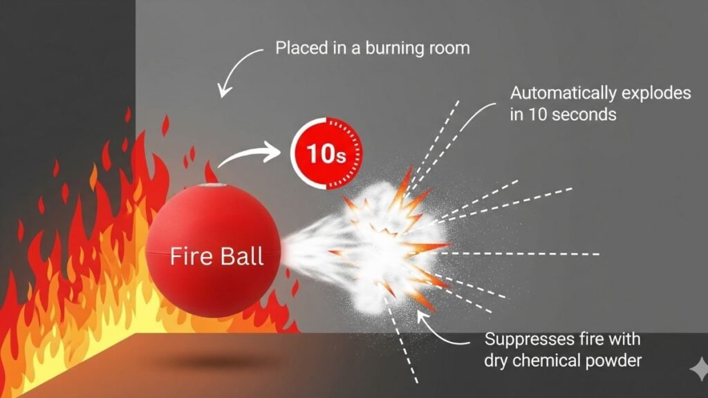 Fire Extinguisher Ball: 5 Amazing Facts You Must Know 2 Fire Extinguisher Ball automatically activates in 10 seconds to suppress fire