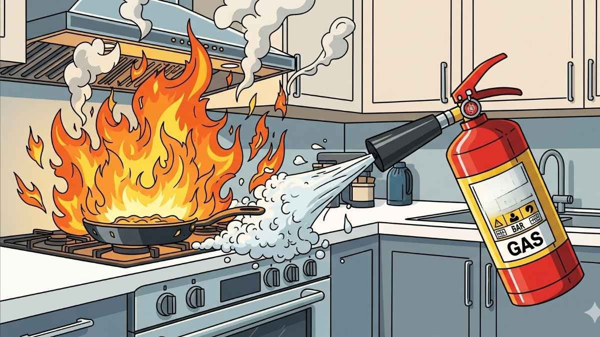 K class fire extinguisher gases