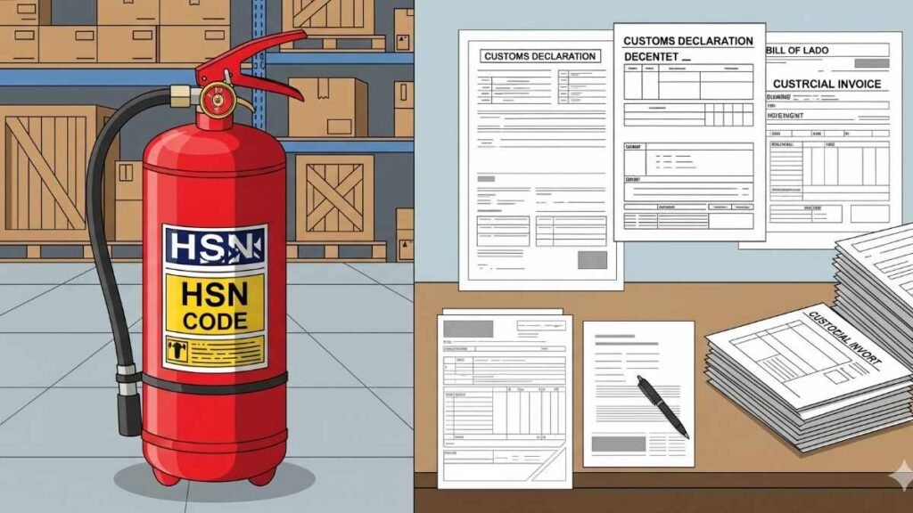 import export Fire extinguisher HSN code compliance.