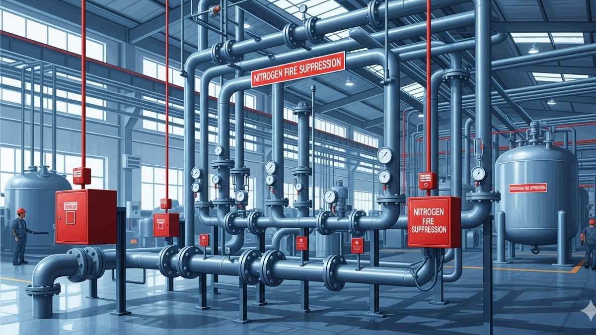 Nitrogen fire extinguisher Gas suspension system 