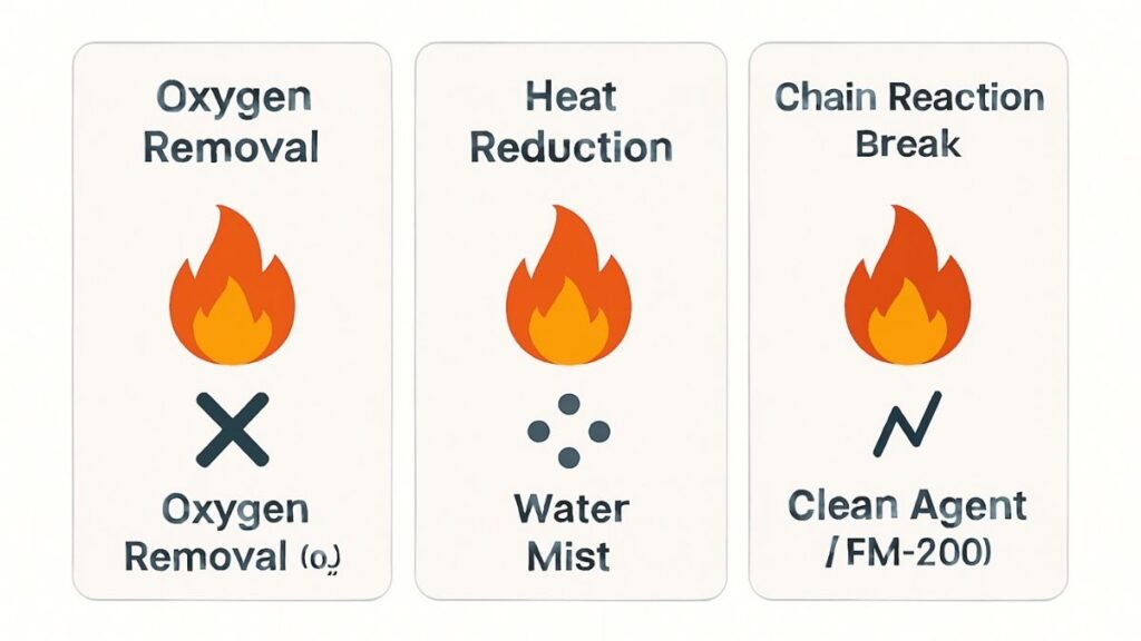 “How aag bujhane wali gas works – oxygen removal, heat reduction, chain reaction breaking