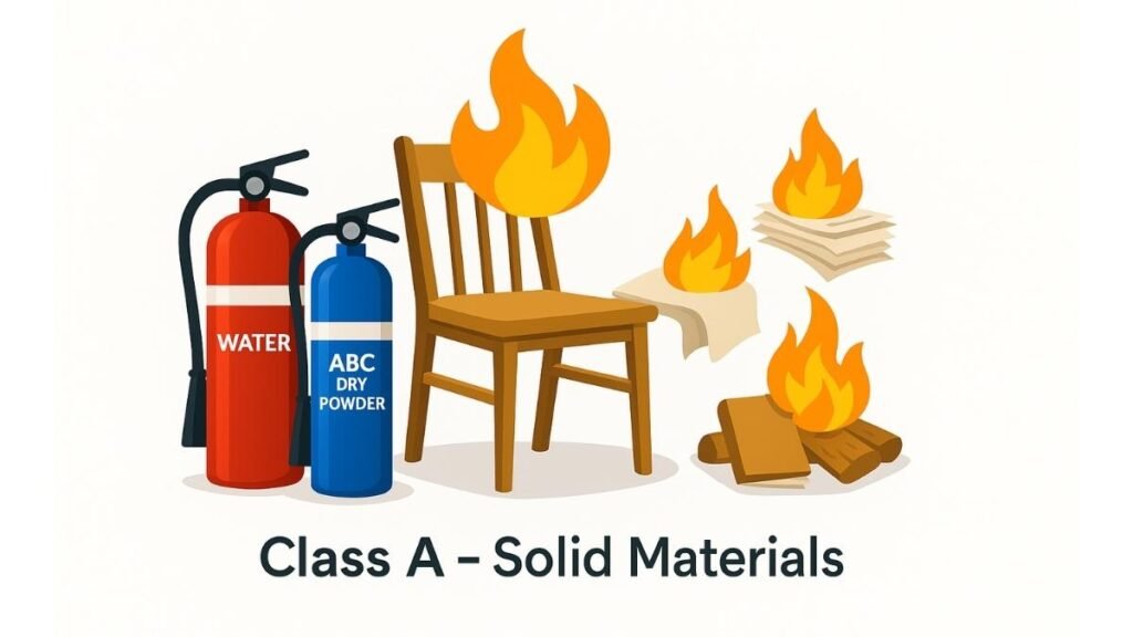 Class A Fire example with burning wood and paper – Aag Kitne Prakar Ki Hoti Hai.