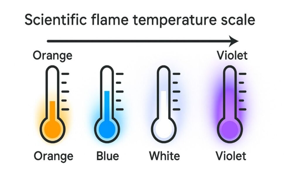 Blue vs violet flame comparison for sabse garm aag kis rang ki hoti hai scientific explanation