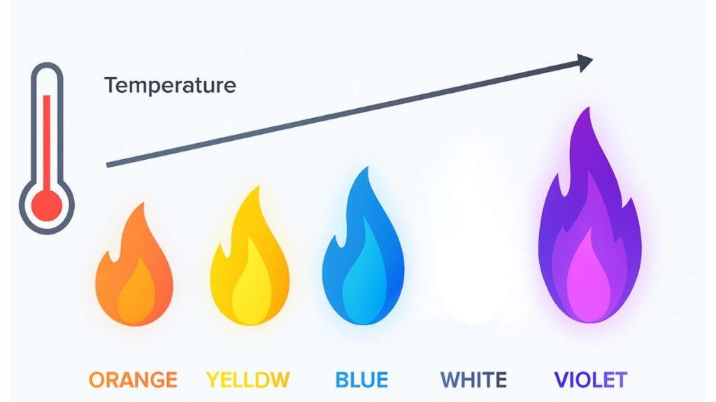 “Color temperature chart for sabse garm aag kis rang ki hoti hai explaining all flame colors”