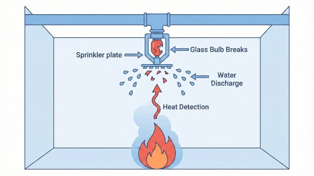What is Fire Sprinkler System with working diagram in Hindi