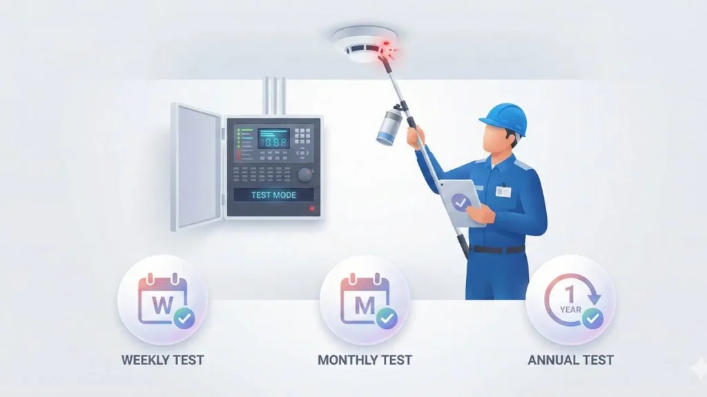 7 Must-Know Fire Alarm System in Hindi – Types & IS Code 6 Fire Alarm System testing, commissioning aur maintenance process