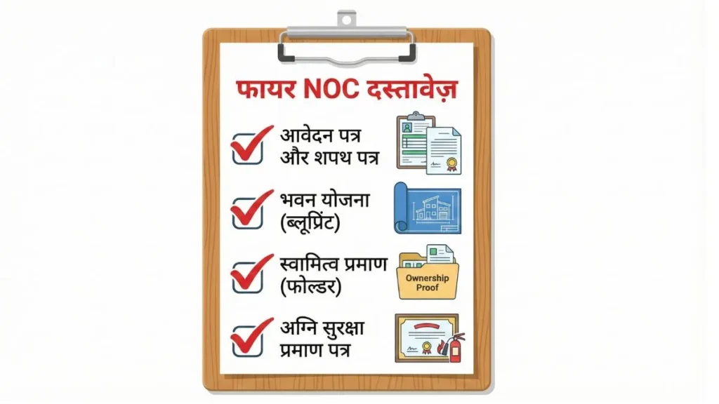 Fire NOC document checklist illustration