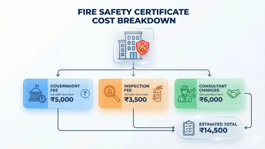 Fire Safety Certificate cost and government fees in India