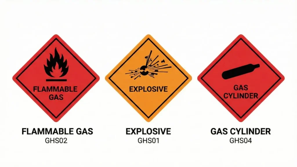 GHS Hazard Labels for Flammable Gas
