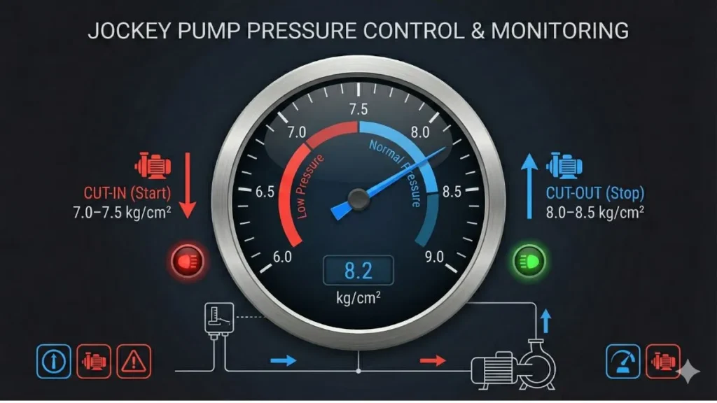 Jockey Pump Pressure Cut-in Cut-out Setting Chart (kg/cm²)
