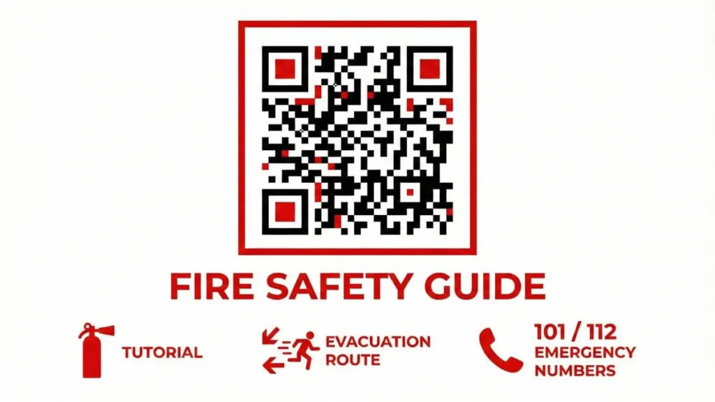 QR-enabled Fire Safety Poster for quick safety access