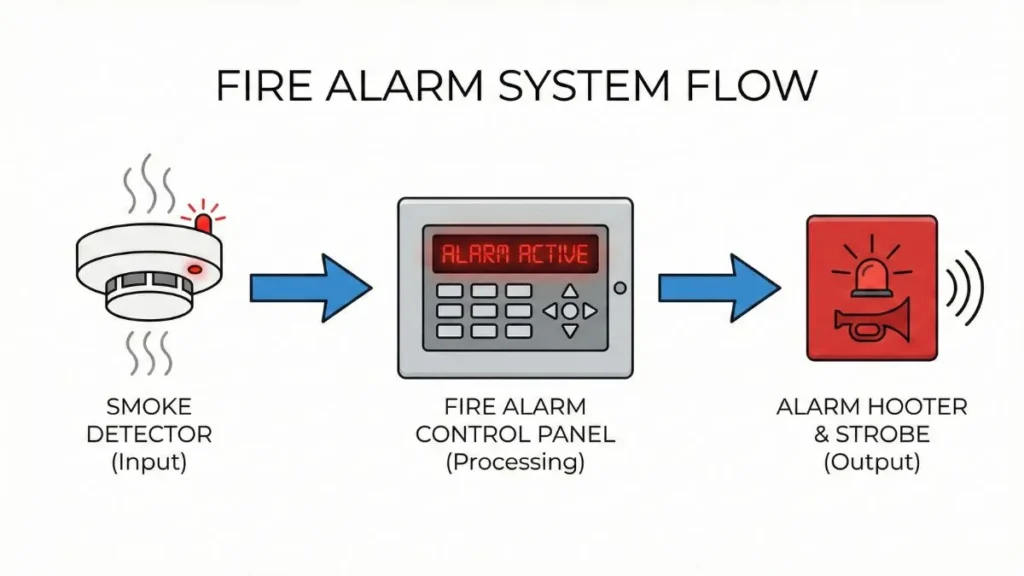 7 Must-Know Fire Alarm System in Hindi – Types & IS Code 1 What is Fire Alarm System – smoke detection aur alarm warning process