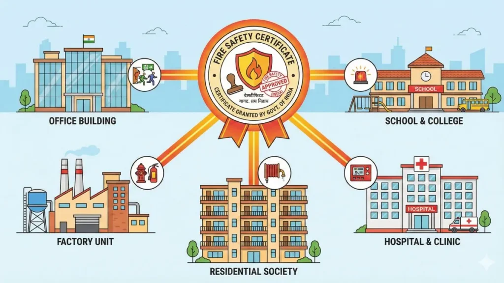 Buildings that require Fire Safety Certificate in India