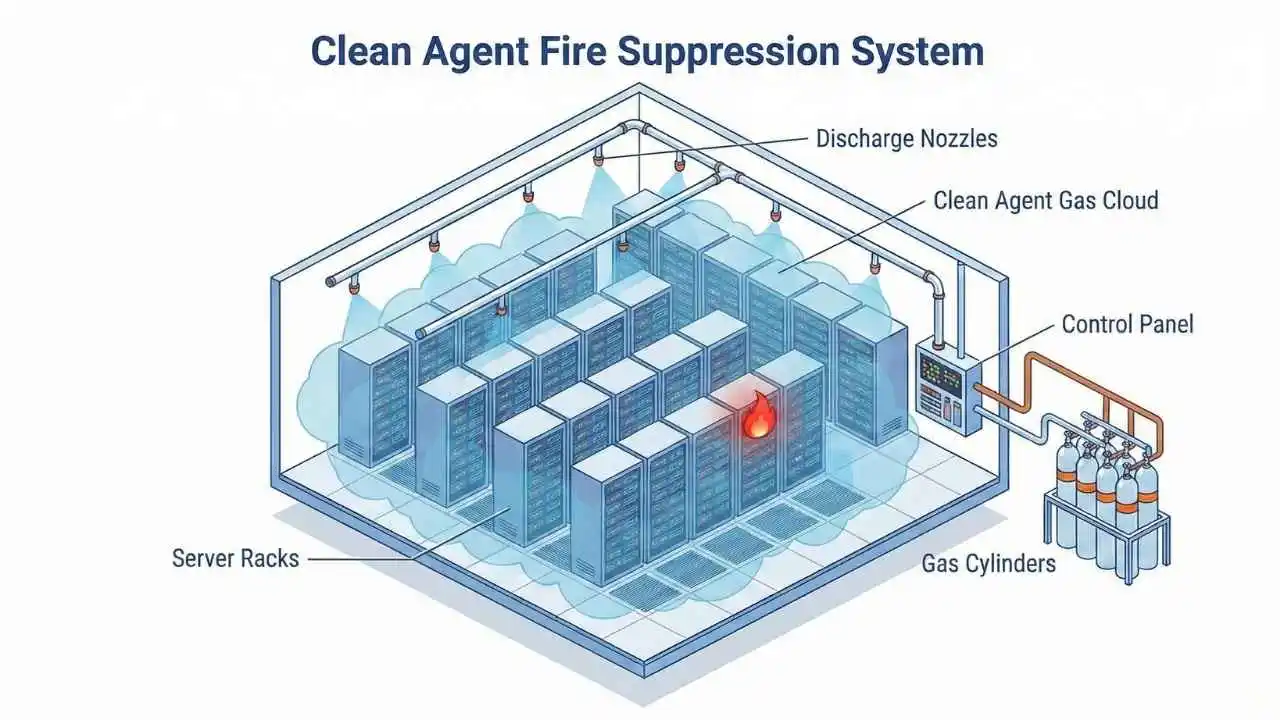 What is Clean Agent Fire Suppression System for server room?
