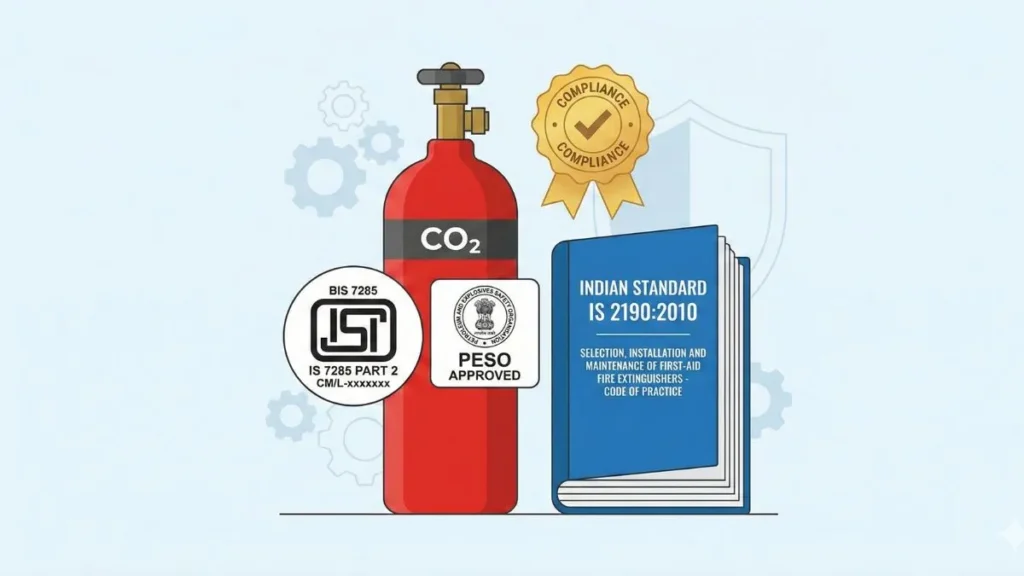 CO₂ cylinder compliance vector illustration