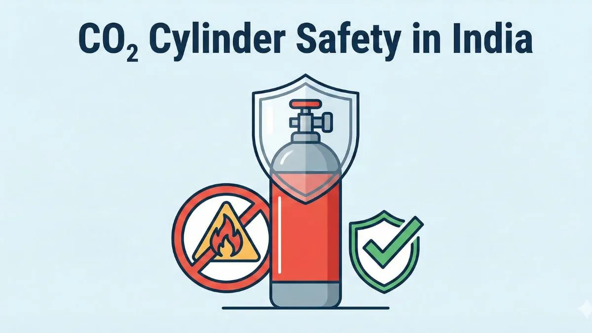 CO₂ Cylinder Safety in India Cover Vector
