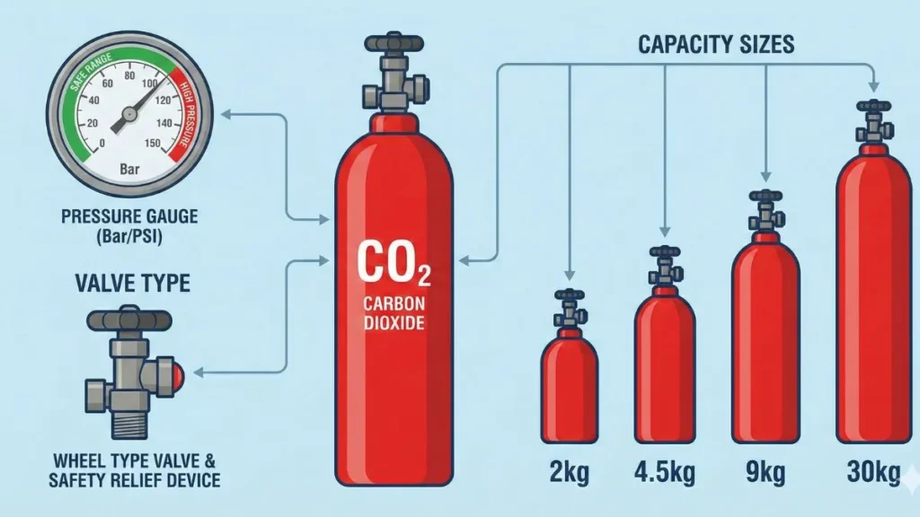 cylinder specifications vector infographic