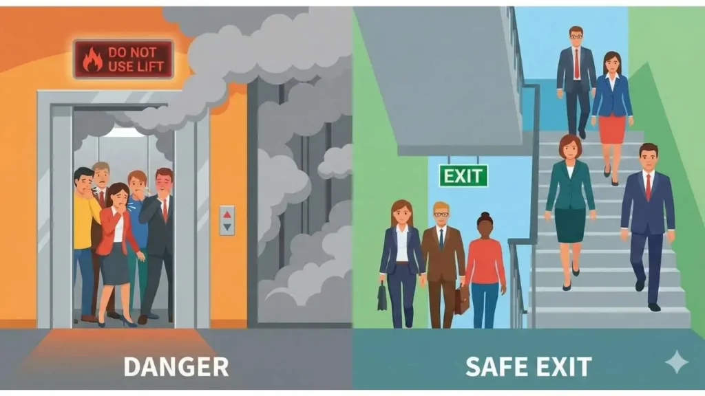 Why lift is dangerous during fire accident?