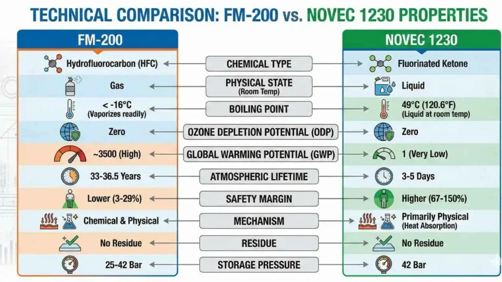 FM-200 vs Novec 1230 clean agent system comparison?