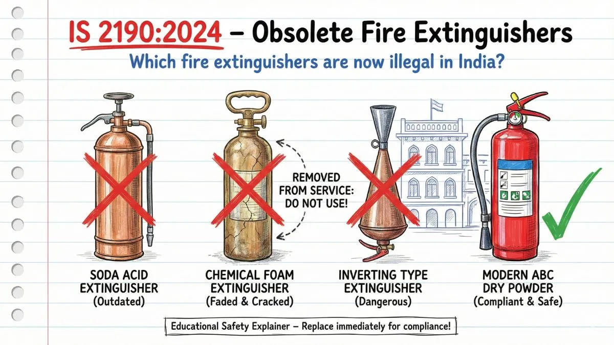 IS 2190 2024 obsolete fire extinguishers explained with visuals