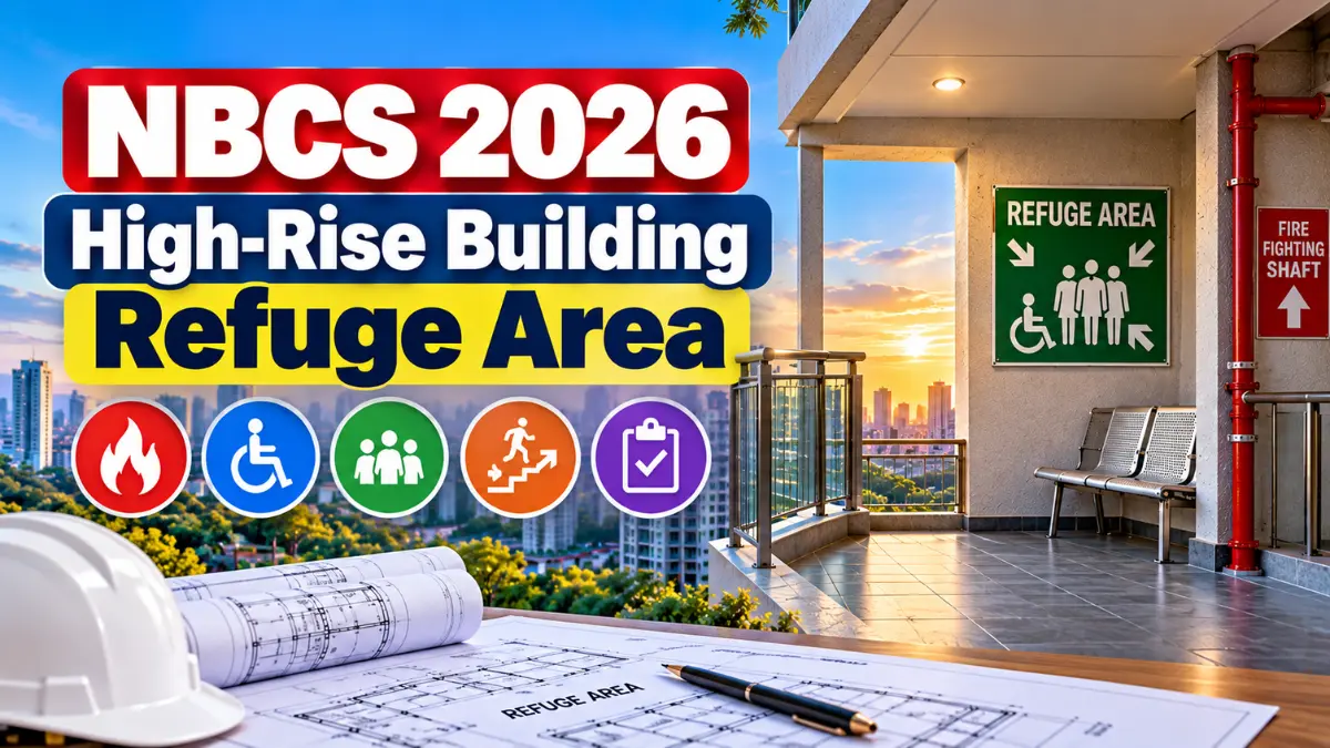 NBCS 2026 के अनुसार High-Rise Building में Refuge Area