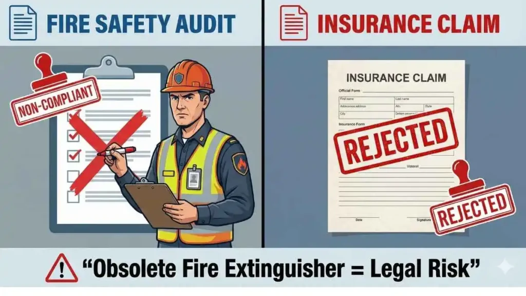 Fire audit and insurance impact of obsolete fire extinguishers