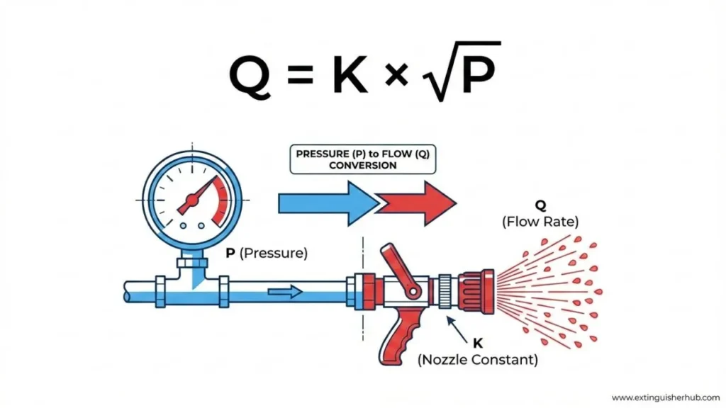 fire fighting nozzle k factor formula diagram