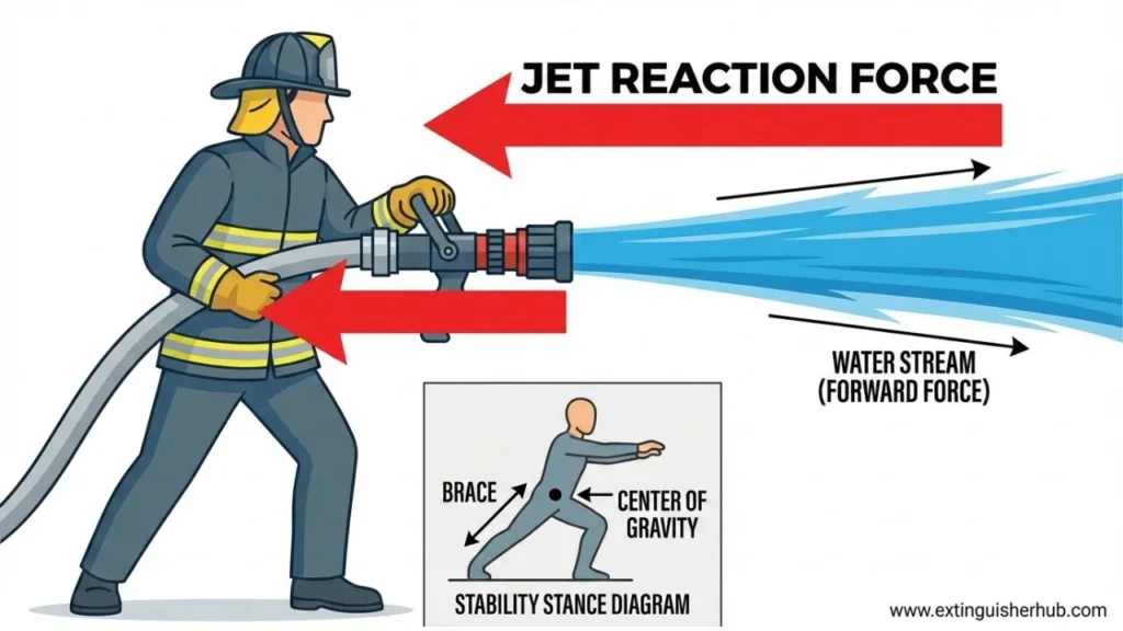 fire fighting nozzle recoil pressure safety