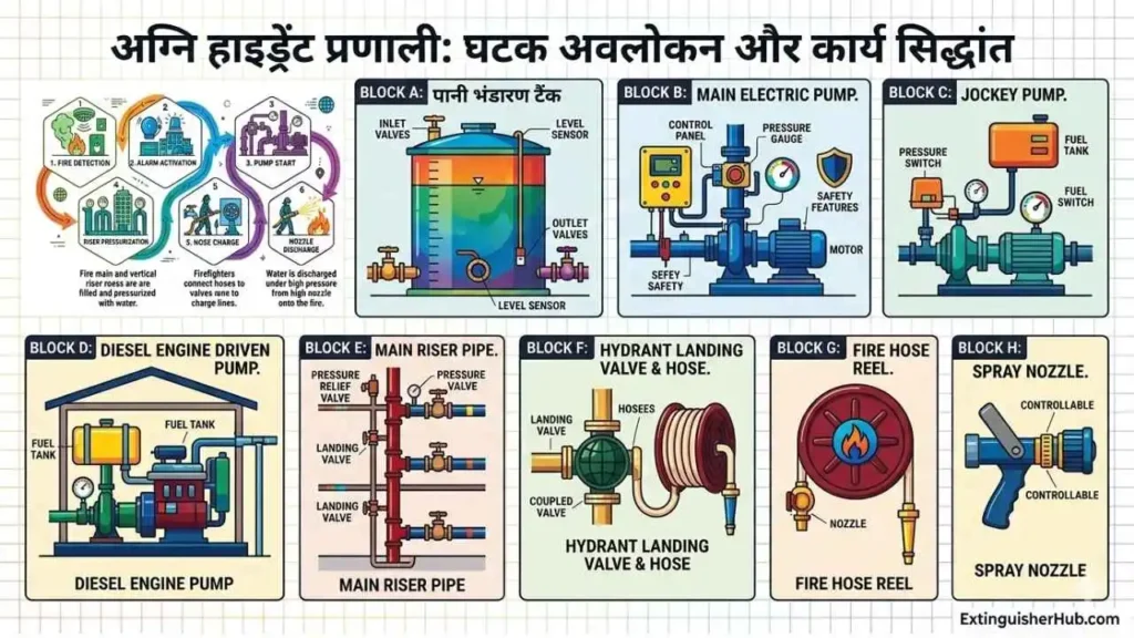 components of fire hydrant system diagram