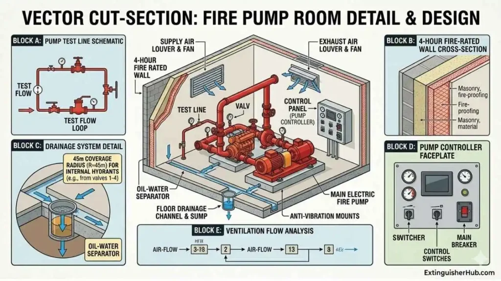 fire hydrant system pump room layout design