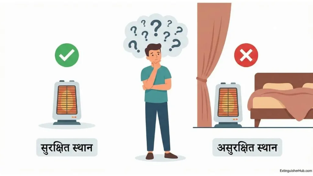 room heater fire safety check at home