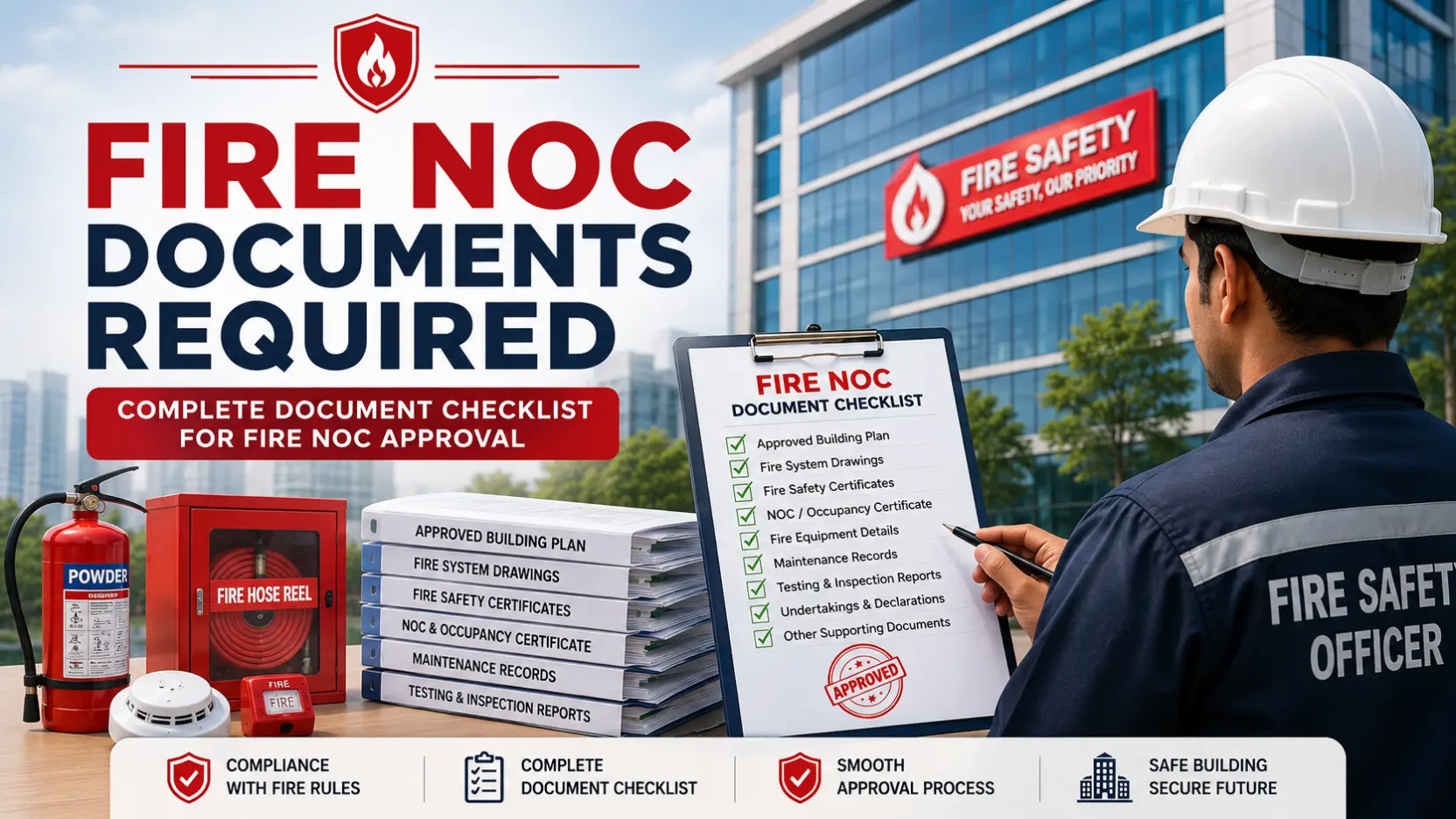 Fire NOC Documents Required checklist for fire safety approval