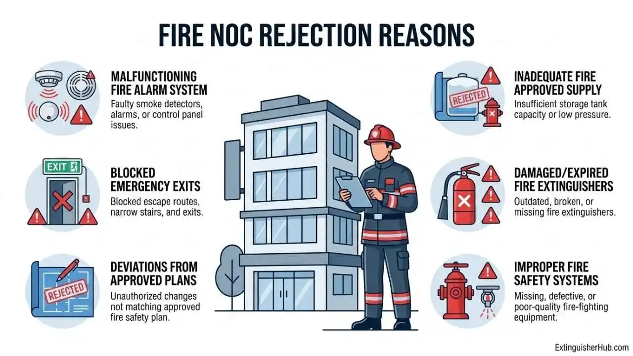 fire noc rejection reasons inspection guide