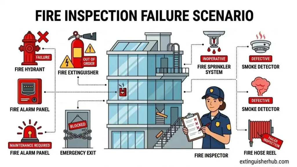 fire noc rejection reasons building inspection failure illustration