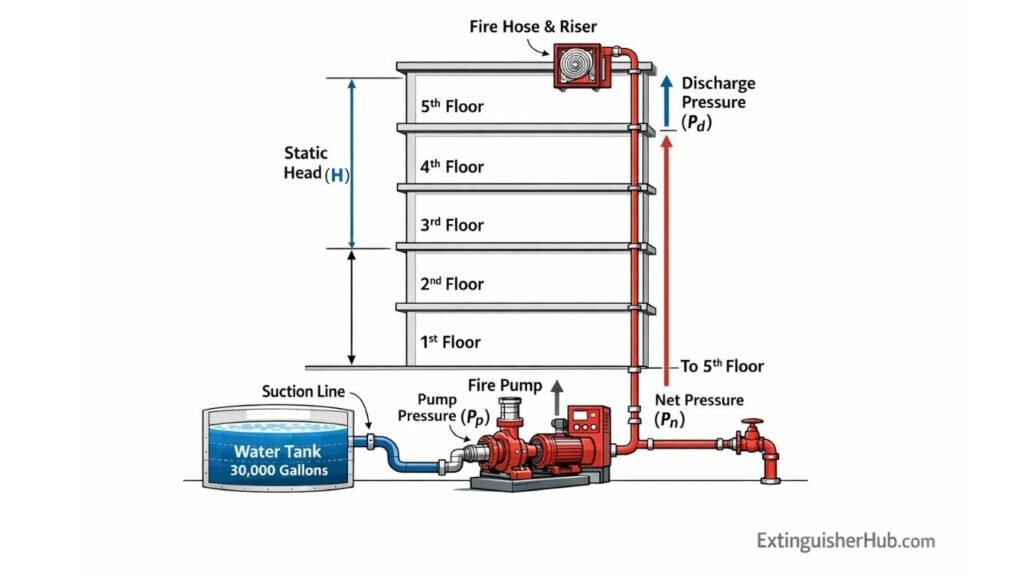 fire pump capacity calculation example building