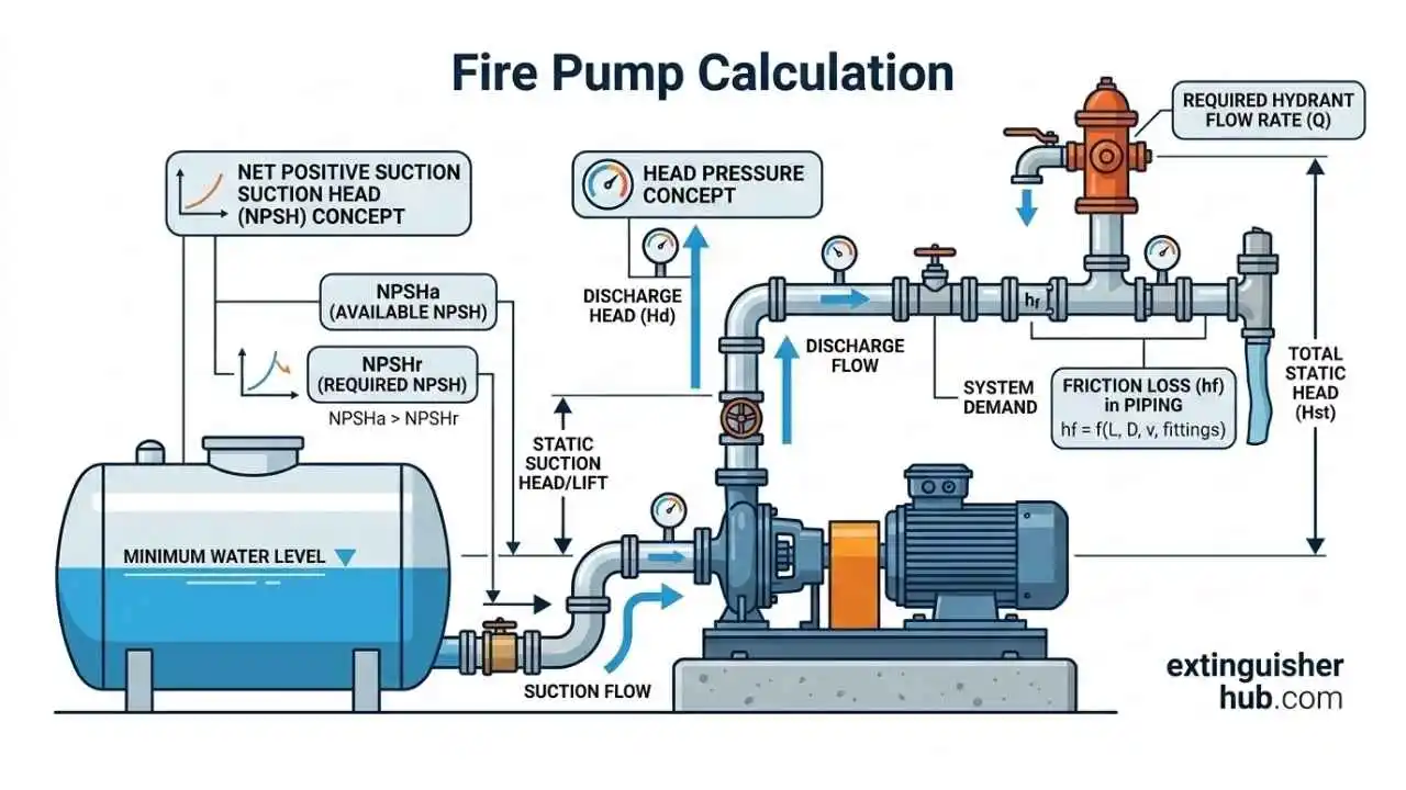 fire pump capacity calculation guide diagram