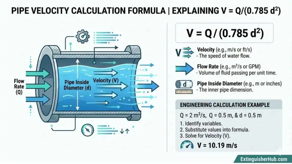 fire pump pipe velocity calculation diagram