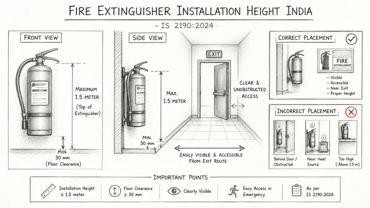 Fire Extinguisher Installation Height India Diagram