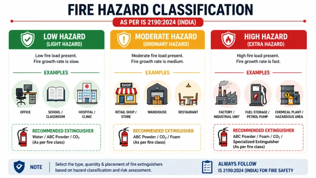 Fire hazard classification low moderate high examples