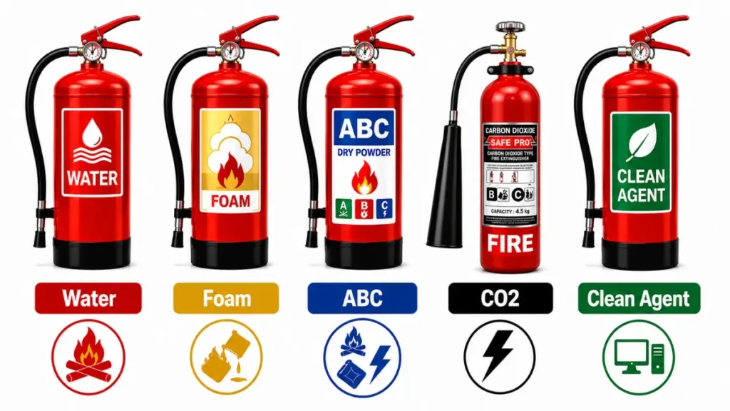 Types of portable fire extinguishers covered under IS 15683 India