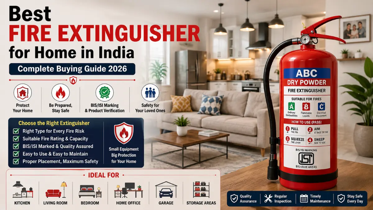 Best fire extinguisher for home in India 2026 with ABC fire extinguisher in modern home