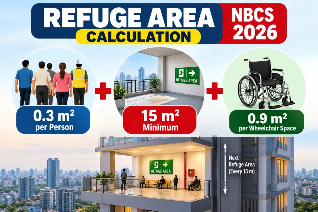 Refuge Area Calculation as per NBCS 2026