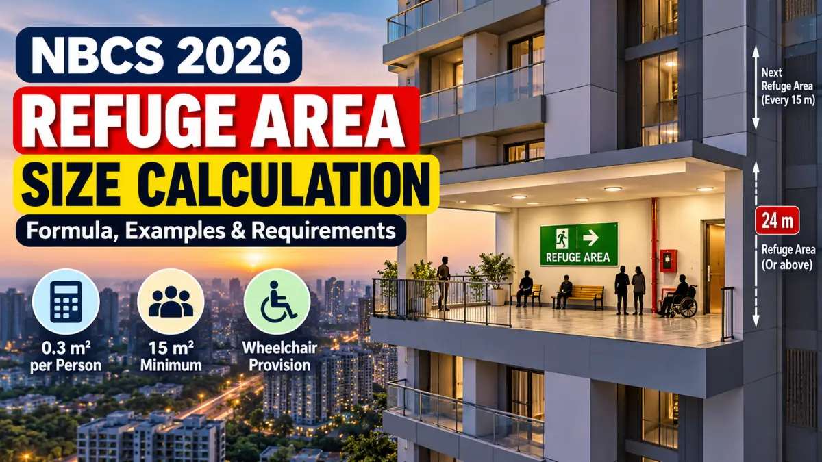 Refuge Area Size calculation as per NBCS 2026